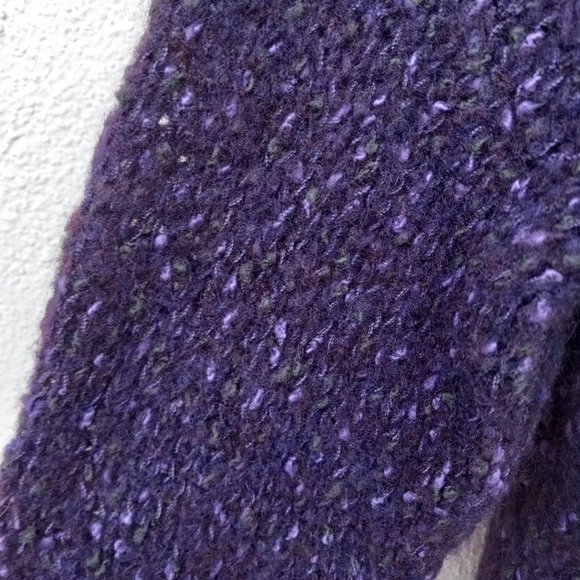 Chunky Purple Wool Blend Mock Neck Sweater- Size L Cozy Warm Gilmore Girls Style - Picture 9 of 13